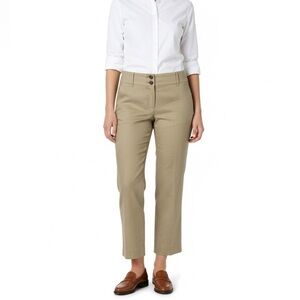 ZARA BASIC 100% Ramie Cropped Straight Leg Trousers US Sz 4